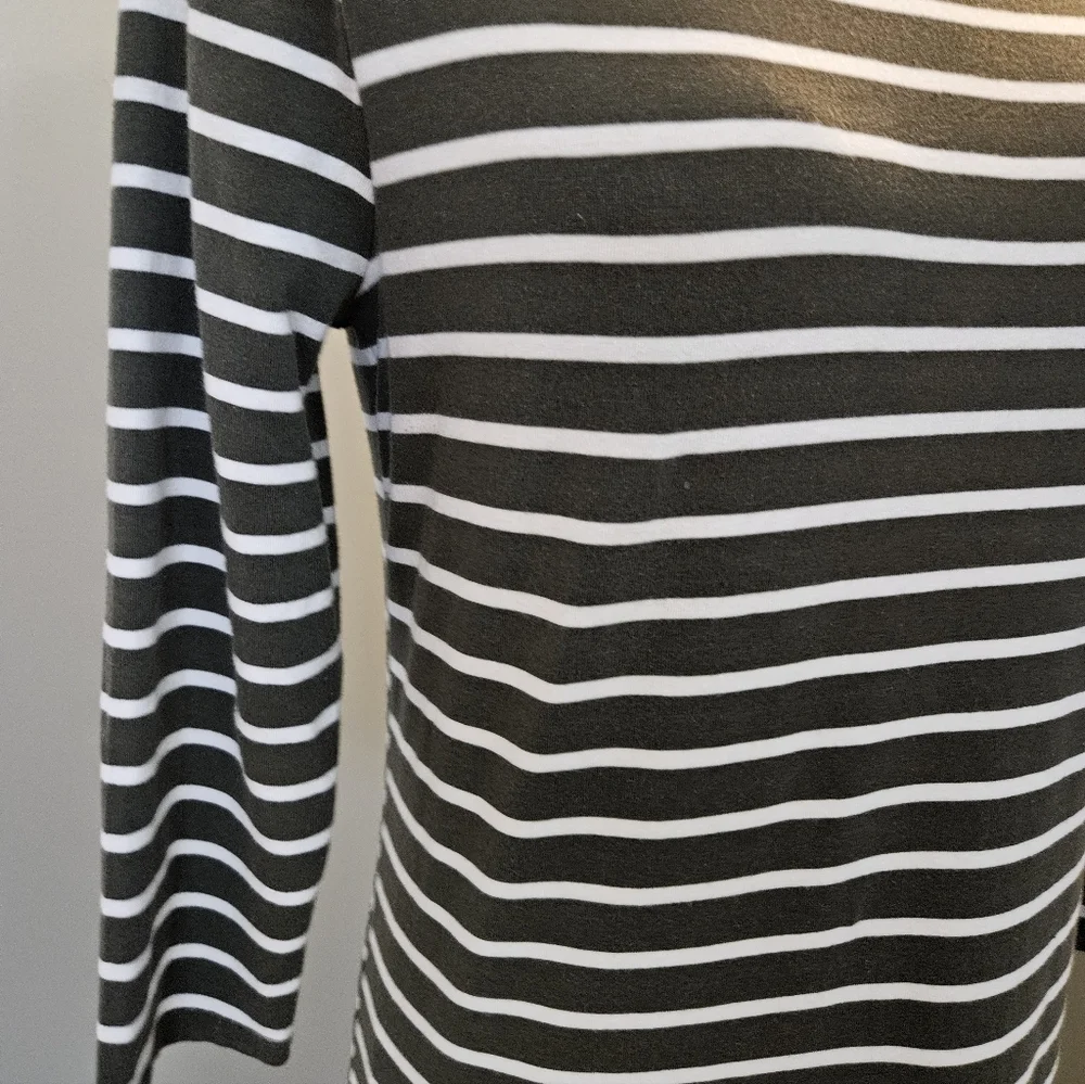 Heart & Hips Women's Size Large L Striped Green and White Maxi Dress